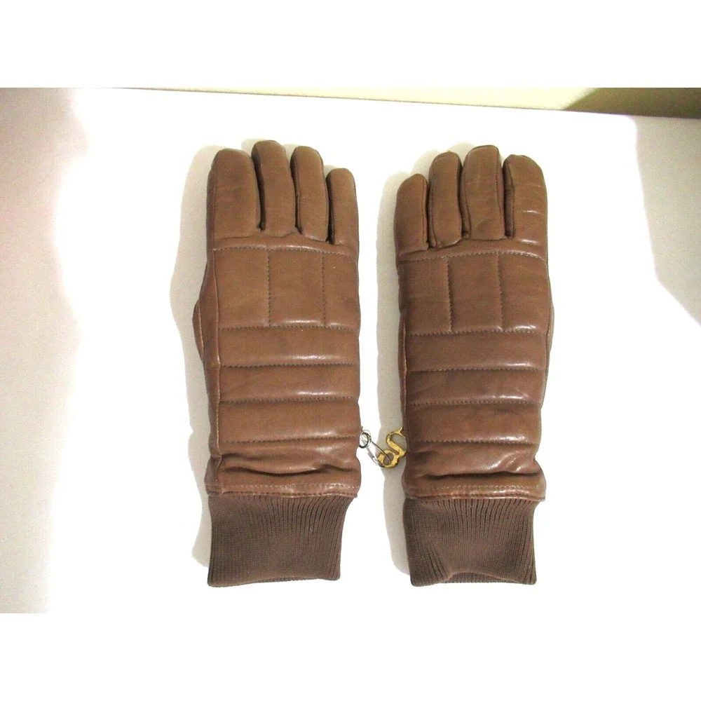 Grandoe Brown Leather Gloves Adult Women's Medium Men Small Very Good Condition